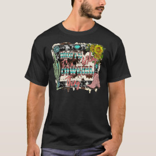 Retro Sunflower Boots Bling Cowgirl Thing Western T-Shirt
