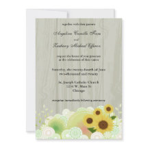 Retro Sunflower Formal Wedding Invitation