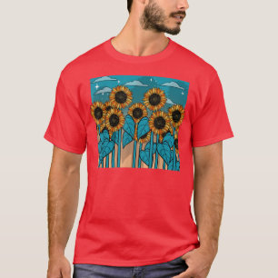 Retro Sunflower Gardening Garden Vintage Sunflowe T-Shirt