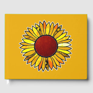 Retro Sunflower Guest Book