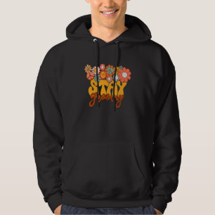 Retro Sunflower Hippie Stay Groovy Positive Mind H Hoodie