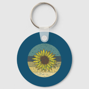 Retro Sunflower Key Ring