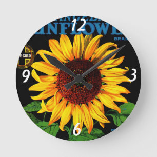 Retro Sunflower  Wall Clock