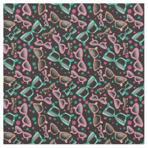 Retro Sunglasses Black Pattern Fabric