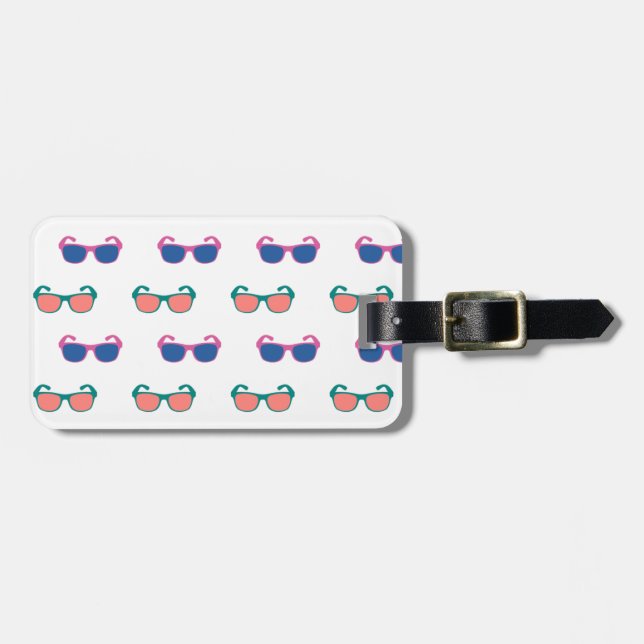 Retro Sunglasses Cool Colours Sunglass Print Luggage Tag (Front Horizontal)