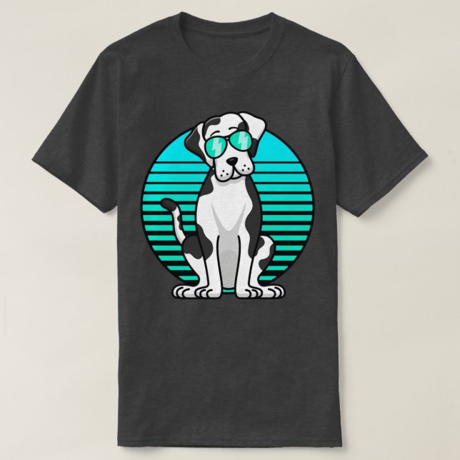 Retro Sunglasses Harlequin Great Dane Kids Boys Do T-Shirt (Design Front)