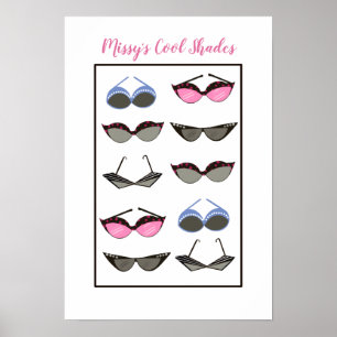 Retro Sunglasses Personalised Poster