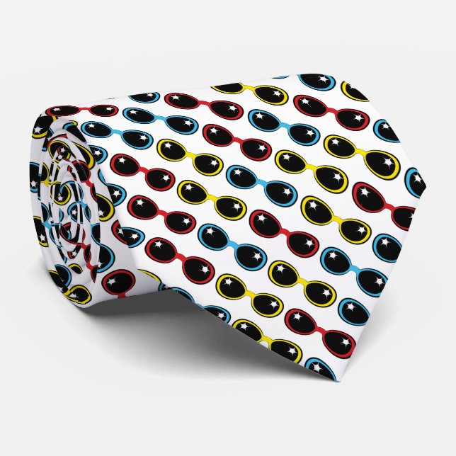Retro Sunglasses Primary Tie (Rolled)