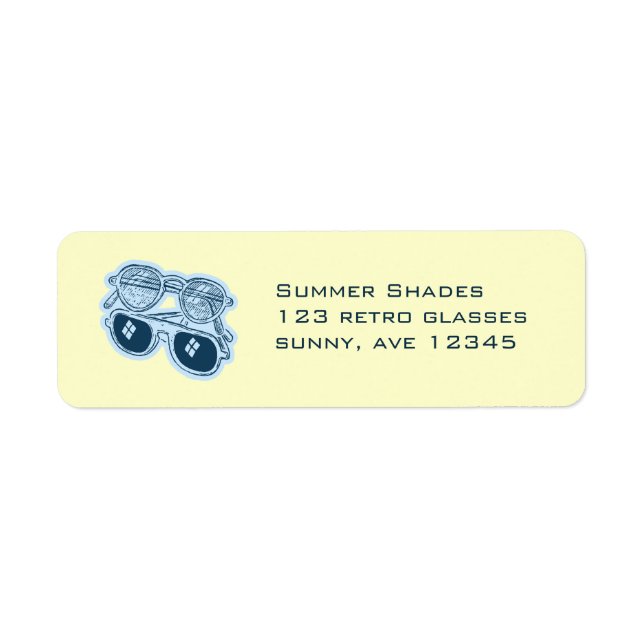 Retro Sunglasses Return Address Label (Front)