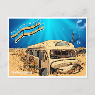 Retro Sunken Houses Postcard