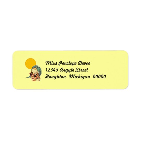 Retro Sunny Day @ The Beach Return Address Labels