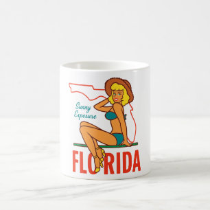 Retro "Sunny Exposure Florida" Pin-Up Coffee Mug
