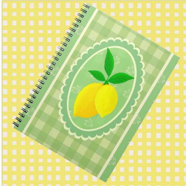 Retro Sunny Lemon Yellow Spring Green Notebook (Sunny yellow lemon journal for your thoughts!)