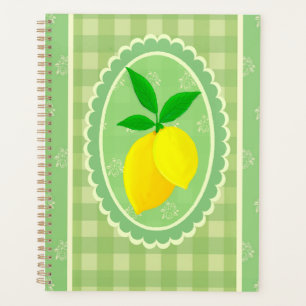 Retro Sunny Lemon Yellow Spring Green Planner