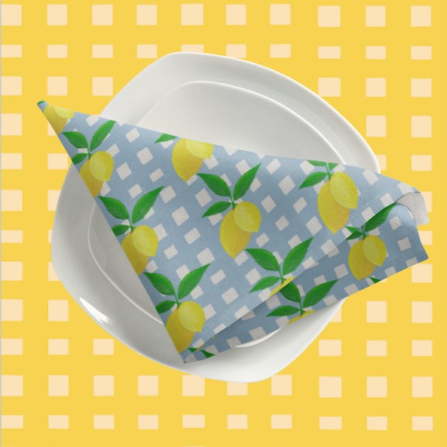 Retro Sunny Yellow Lemon Green Gingham Check Coaster (Creator Uploaded)
