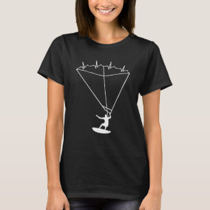 Retro Sunrise Kitesurfer Lifeline Kiteboard Kitesu T-Shirt
