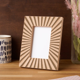 Retro Sunrise Sun Rays Laser Etched Picture Frame