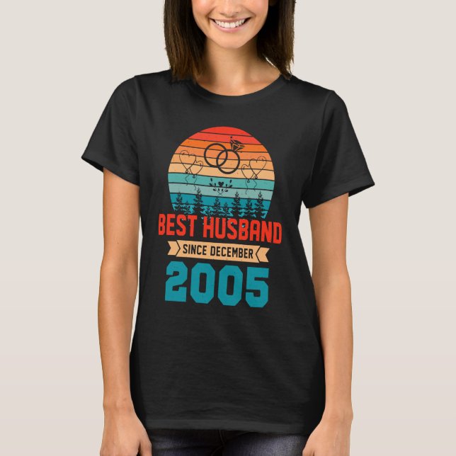 Retro Sunset 14th Anniversary  for Husband T-Shirt (Front)