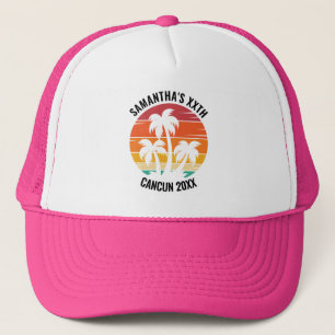 Retro Sunset 20th 30th 40th 50th 60 Birthday Squad Trucker Hat