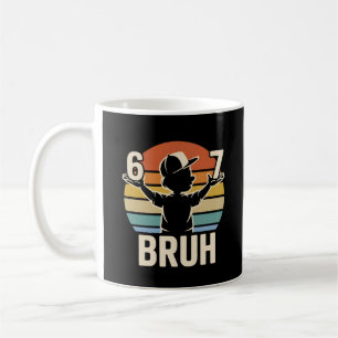 Retro Sunset 67 Bruh Funny Attitude Meme Art Coffee Mug