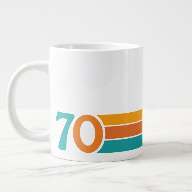 Retro Sunset 70 Large Coffee Mug (Left)