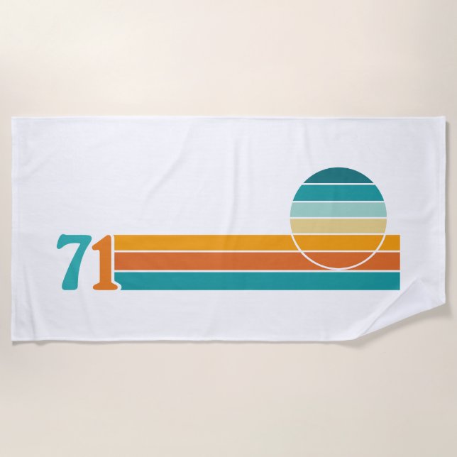 Retro Sunset 71 Beach Towel (Front)