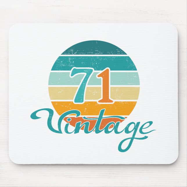 Retro Sunset 71 Vintage Distressed Mouse Pad (Front)