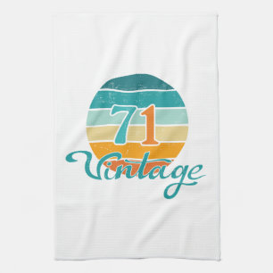Retro Sunset 71 Vintage Distressed Tea Towel