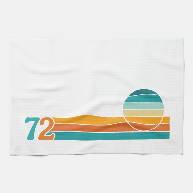 Retro Sunset 72 Tea Towel (Horizontal)