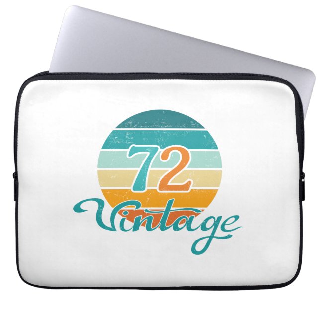 Retro Sunset 72 Vintage Distressed Laptop Sleeve (Front)