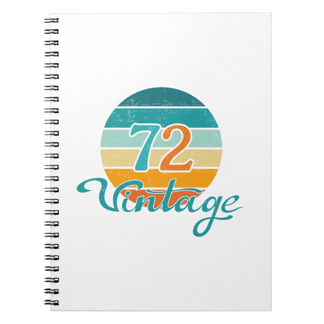 Retro Sunset 72 Vintage Distressed Notebook (Front)