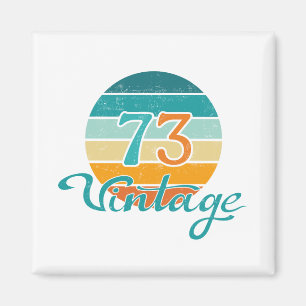 Retro Sunset 73 Vintage Distressed Magnet