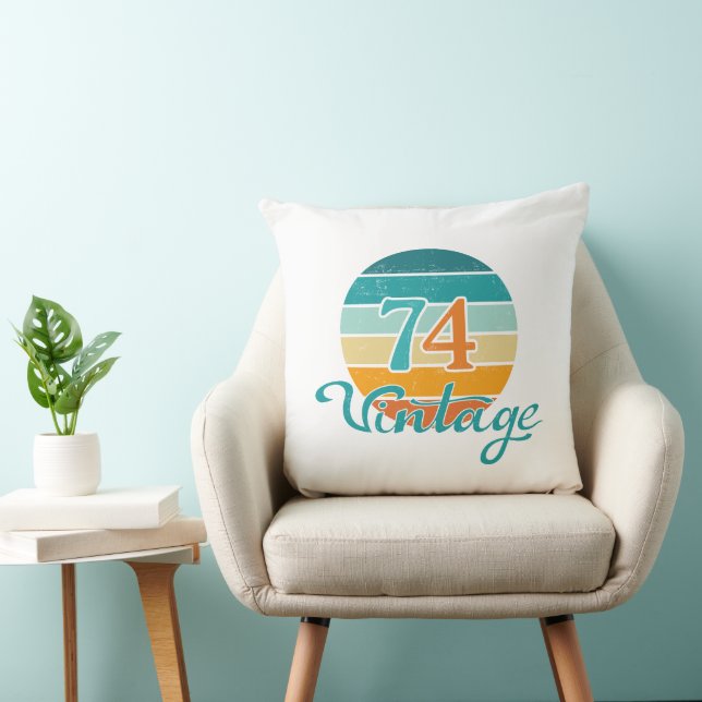 Retro Sunset 74 Vintage Distressed Cushion (Chair)