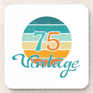 Retro Sunset 75 Vintage Distressed Coaster