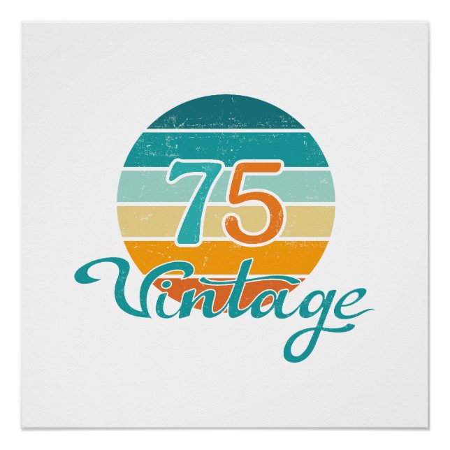 Retro Sunset 75 Vintage Distressed Poster (Front)