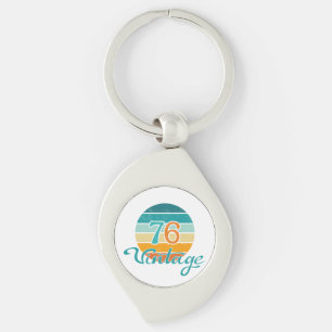 Retro Sunset 76 Vintage Distressed Key Ring