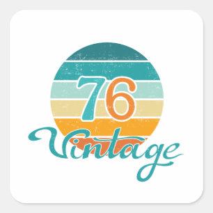 Retro Sunset 76 Vintage Distressed Square Sticker