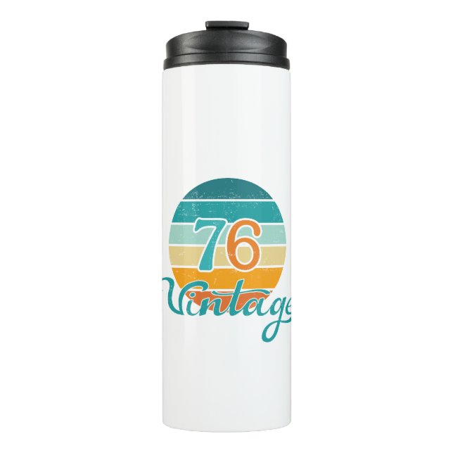 Retro Sunset 76 Vintage Distressed Thermal Tumbler (Front)