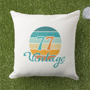 Retro Sunset 77 Vintage Distressed Cushion