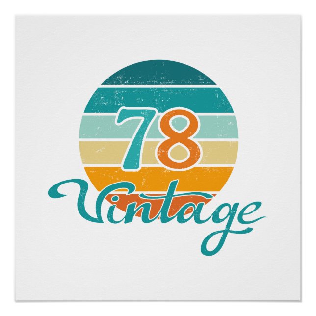 Retro Sunset 78 Vintage Distressed Poster (Front)