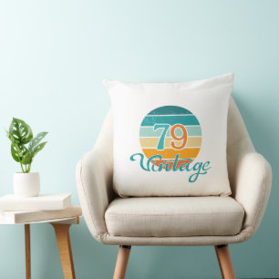 Retro Sunset 79 Vintage Distressed Cushion