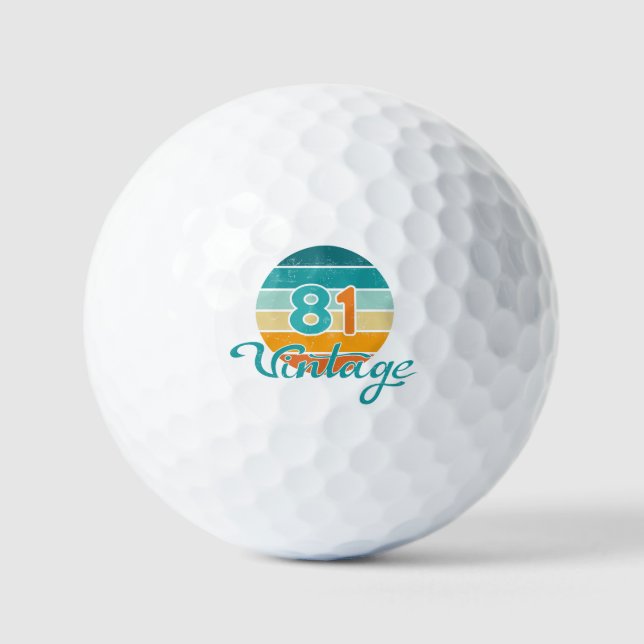 Retro Sunset 81 Vintage Distressed Golf Balls (Front)
