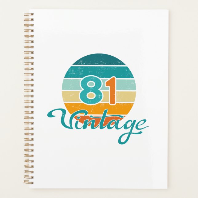 Retro Sunset 81 Vintage Distressed Planner (Front)
