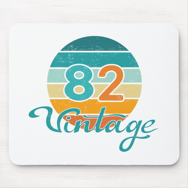 Retro Sunset 82 Vintage Distressed Mouse Pad (Front)