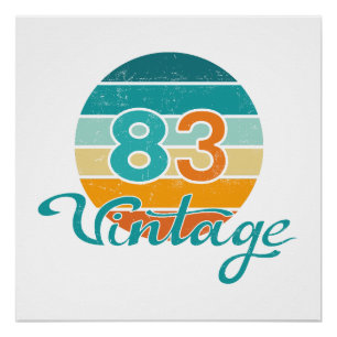 Retro Sunset 83 Vintage Distressed Poster