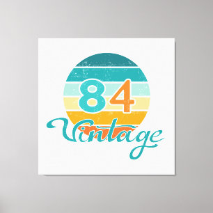 Retro Sunset 84 Vintage Distressed Canvas Print