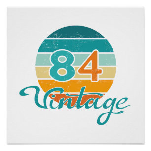 Retro Sunset 84 Vintage Distressed Poster