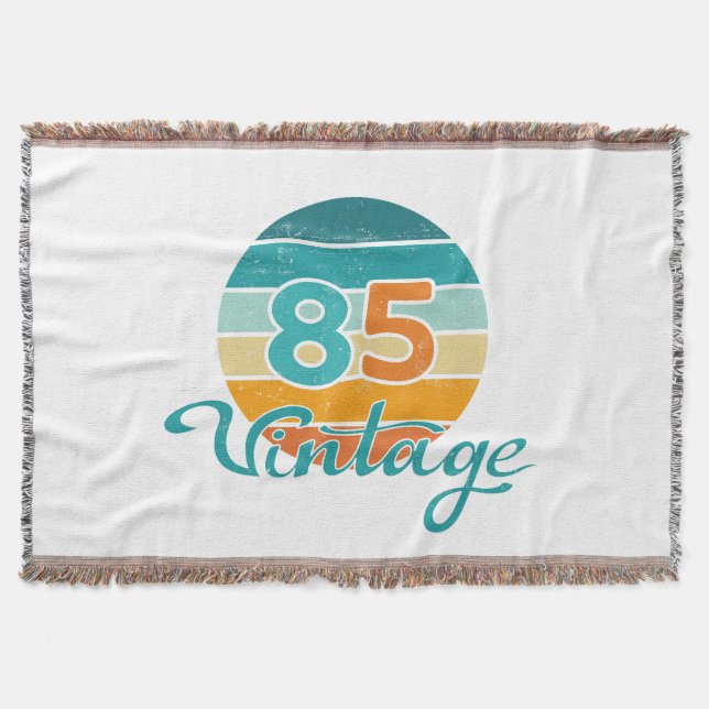 Retro Sunset 85 Vintage Distressed Throw Blanket (Front)