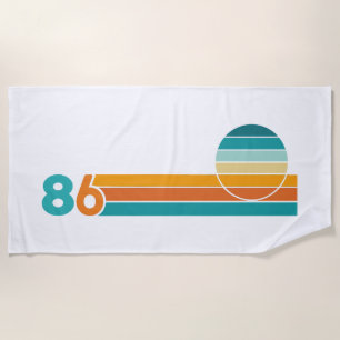 Retro Sunset 86 Beach Towel