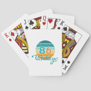 Retro Sunset 86 Vintage Distressed Playing Cards